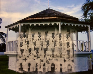 The spirit of the musicians from the U.S Navy band on St. Croix lives on at the bandstand. (Photo montage by ELisa McKay)