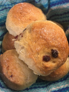 Raisin buns made by Samuel for her weekly baking group. (Photo submitted by Kattian Samuel)