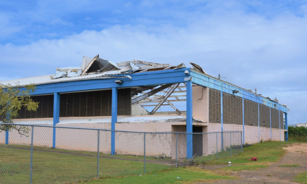 Hurricane damage from the 2017 storms remains at Arthur A. Richards. (Source file photo)