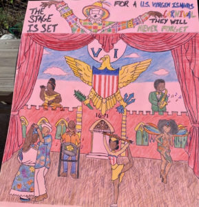 Jayveon Boland took third place for his “The Stage is Set for A U.S. Virgin Islands Carnival They Will Never Forget.” (Imagefrom the Virgin Islands Council of the Arts)