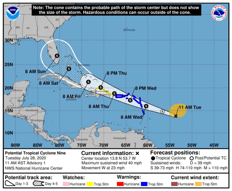 Tropical Storm Warning for USVI