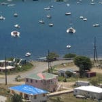The southern shore of .Coral Bay harbor is the site of the proposed Summer’s End Marina. photo by Amy Roberts 8.20PNG