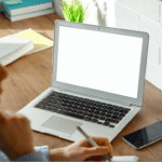 Virtual school, online learning, laptop, student
