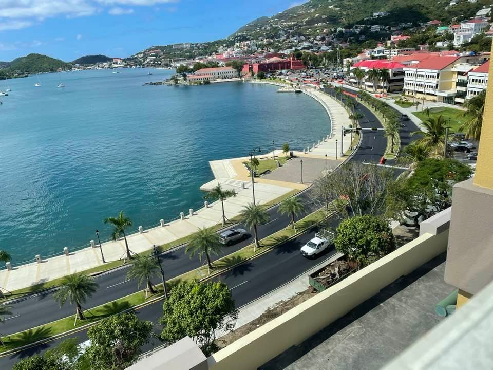 Both the east and westbound lanes of Veterans Drive in downtown St. Thomas reopened to traffic on Saturday. (Photo by Jim Tunick)