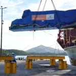 WARTSILA GENERATOR OFFLOADED FROM TRANSPORT VESSEL AT CROWN BAY