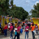 A large crowd strolls through the food vendors at the 50th AgriFest in St. Croix.