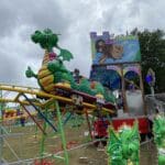 Children enjoying the many rides on an overcast day at the 50th AgFair in St. Croix