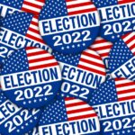 2022,Election,Campaign,Buttons,With,The,Usa,Flag,-,Illustration