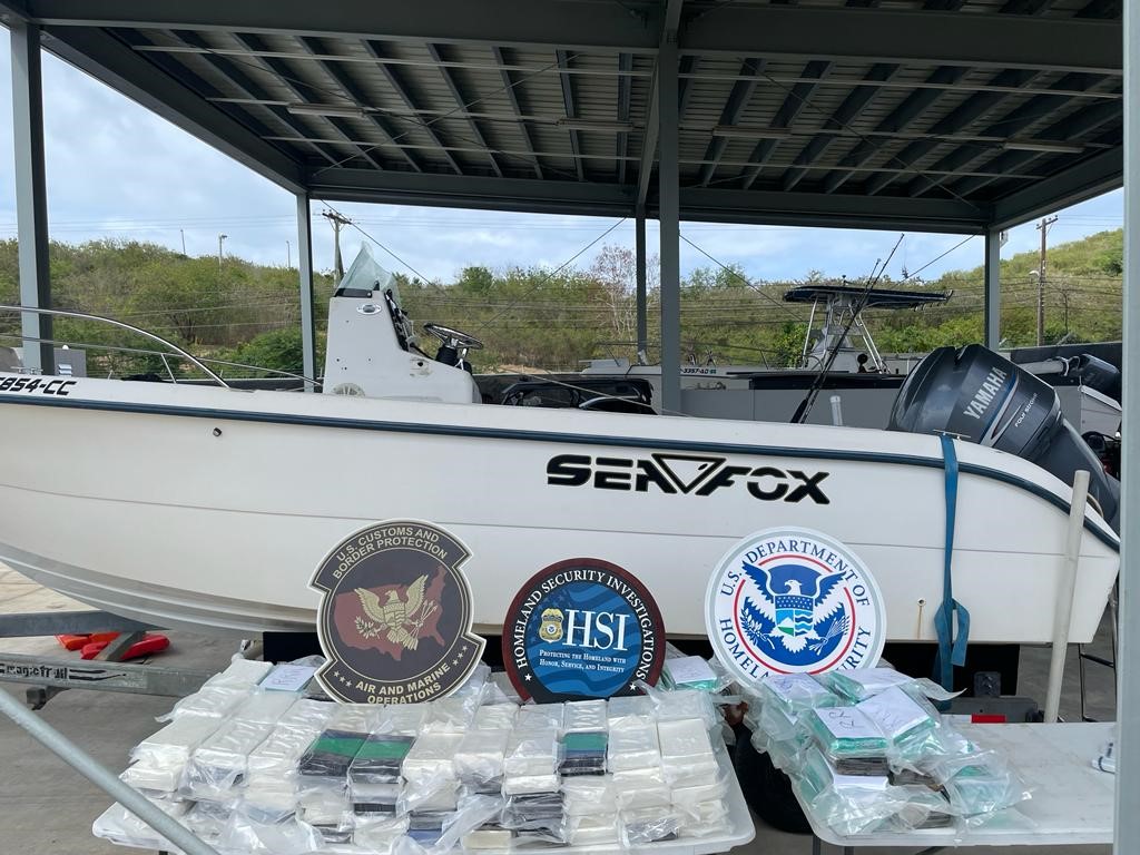A boat seized in Las Croabas, Puerto Rico, on Sunday after bricks of cocaine were found hidden on board, according to U.S. Customs and Border Protection. (Photo by U.S. Customs and Border Protection)