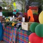Madras is the common cultural theme inside the Farmers exhibit at the 50th AgriFest in St. Croix