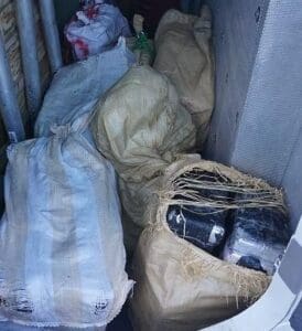 The crew of the Coast Guard Cutter Joseph Napier and Caribbean Corridor Strike Force agents offloaded 626 pounds (284 kgs) of seized cocaine May 9, 2022 in San Juan, Puerto Rico, following the interdiction of go-fast smuggling vessel April 28, 2022 in the Mona Passage. The seized cocaine has an estimated wholesale value of approximately $5.6 million dollars. (U.S. Coast Guard photo)