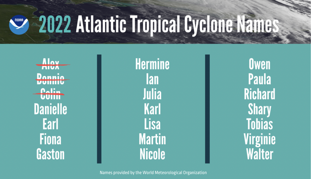Three named storms have already occurred this year, with one of them happening in early June, before hurricane season, which starts June 30, officially got underway. (Image courtesy of NOAA)