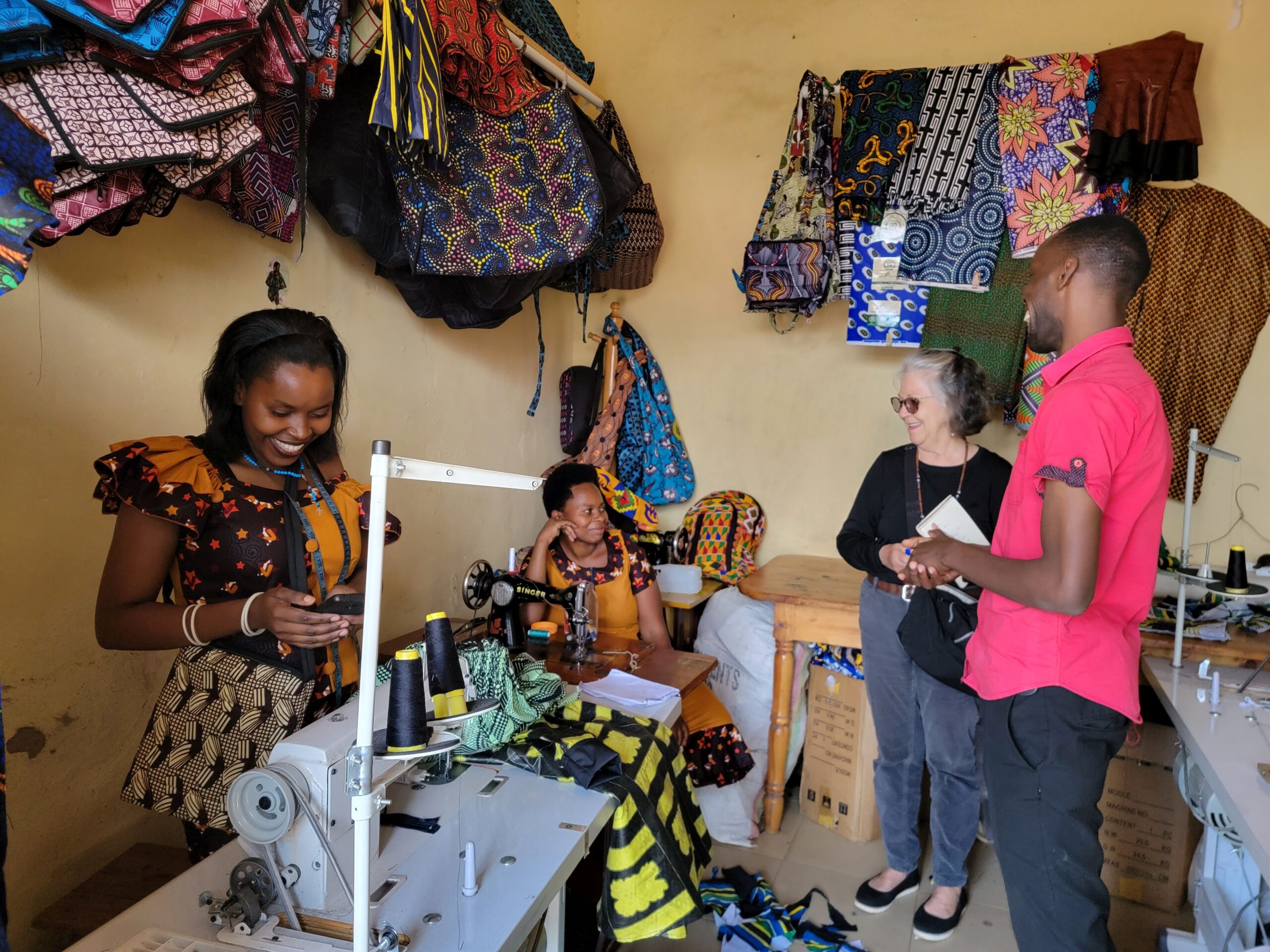 MindLeaps Rwanda also includes a mini-loan component that helps primarily mothers set up businesses together and support one another in changing their financial conditions, such as this co-op that makes everything from briefcases, shopping bags, purses, and clothing in vibrant patterns and colors for sale. (Submitted photo)