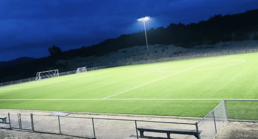 The lighted field at the Bethlehem Soccer Complex on St.  Croix.  (Photo courtesy of the USVI Soccer Association)