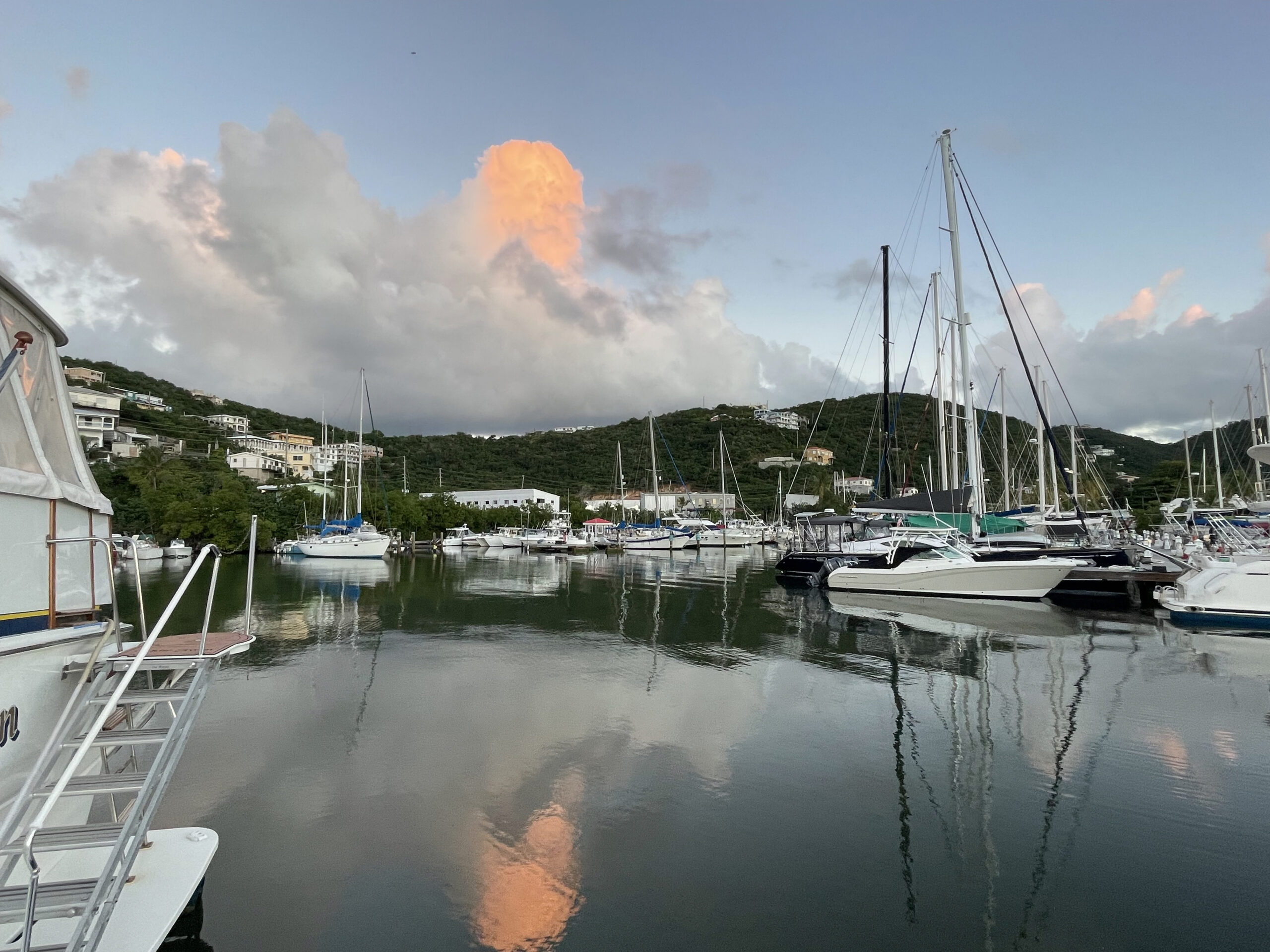 The Oasis Cove Marina on St. Thomas, where a woman and an infant were pulled from the water Tuesday night. (VIPD photo)