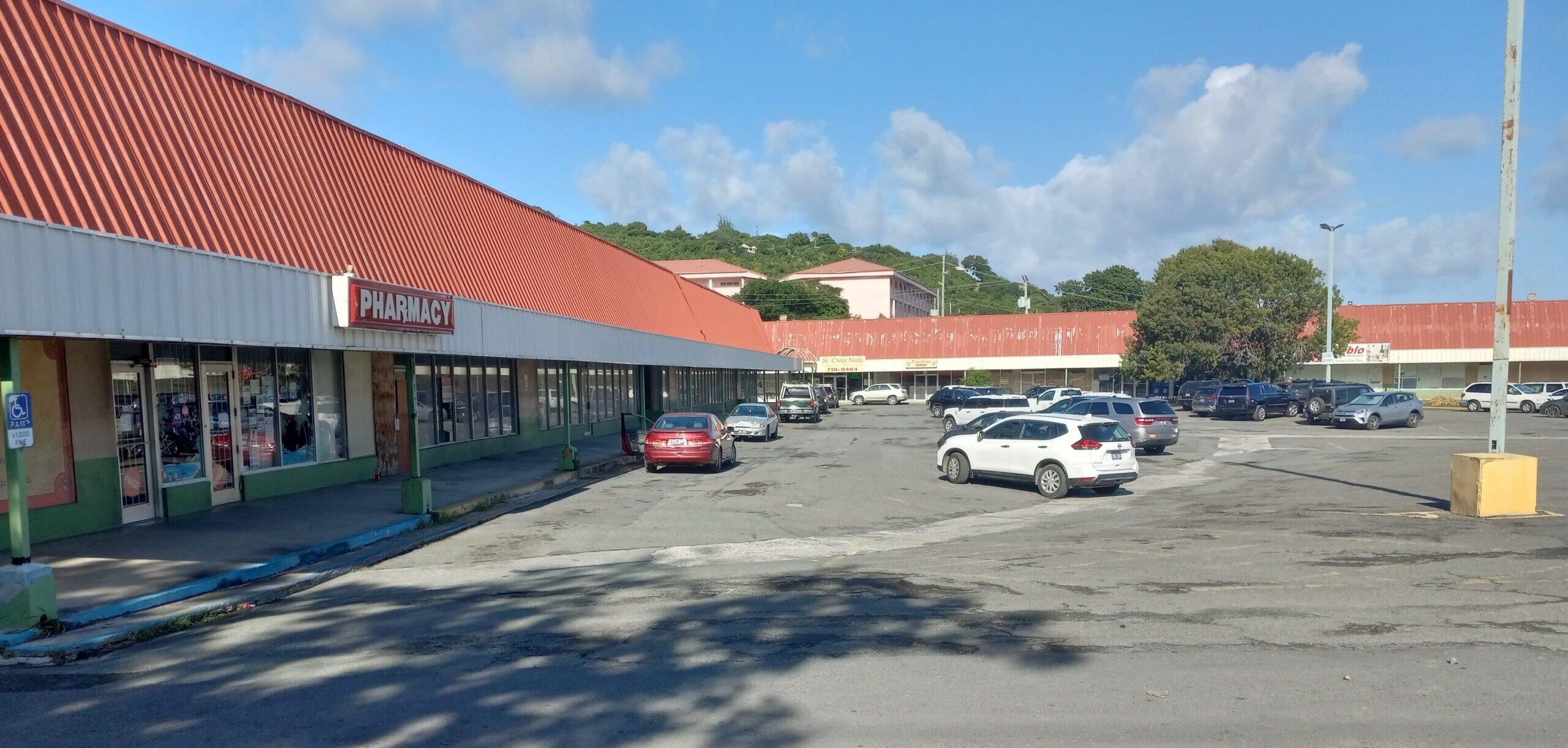 The Golden Rock Shopping Center on St. Croix, where many of the stores sit empty. (Photo by Olasee Davis)