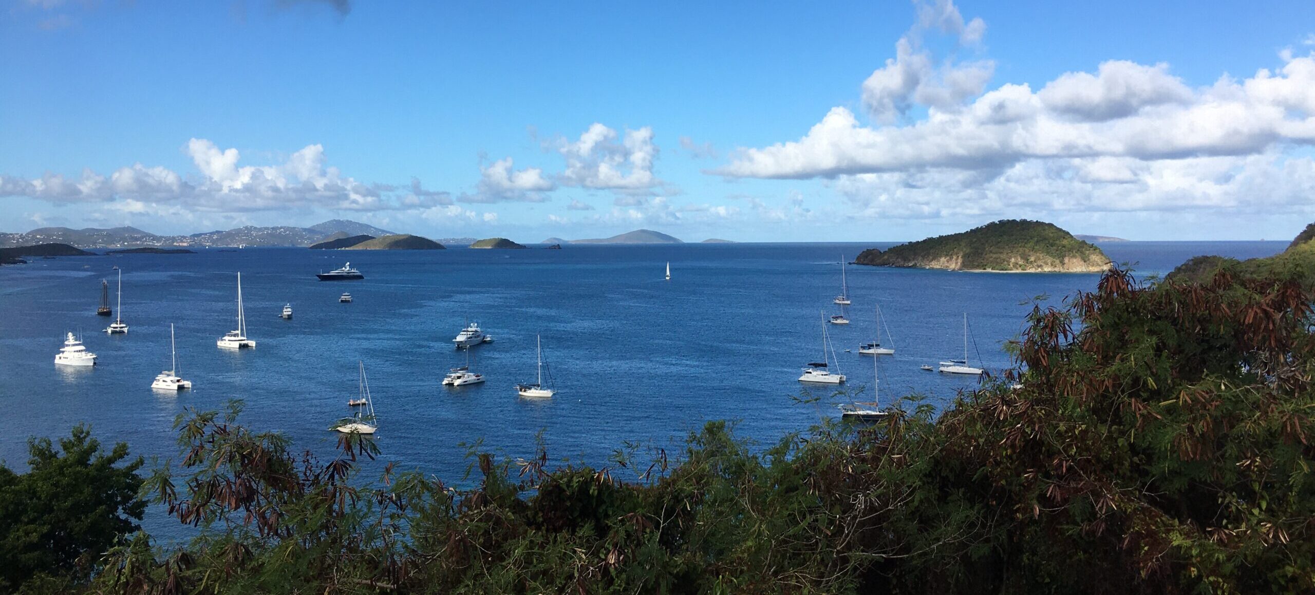 Whistling Cay, as seen from the north shore of St. John, is within V.I. National Park waters but is owned by the Territory. (Photo by Amy H. Roberts)