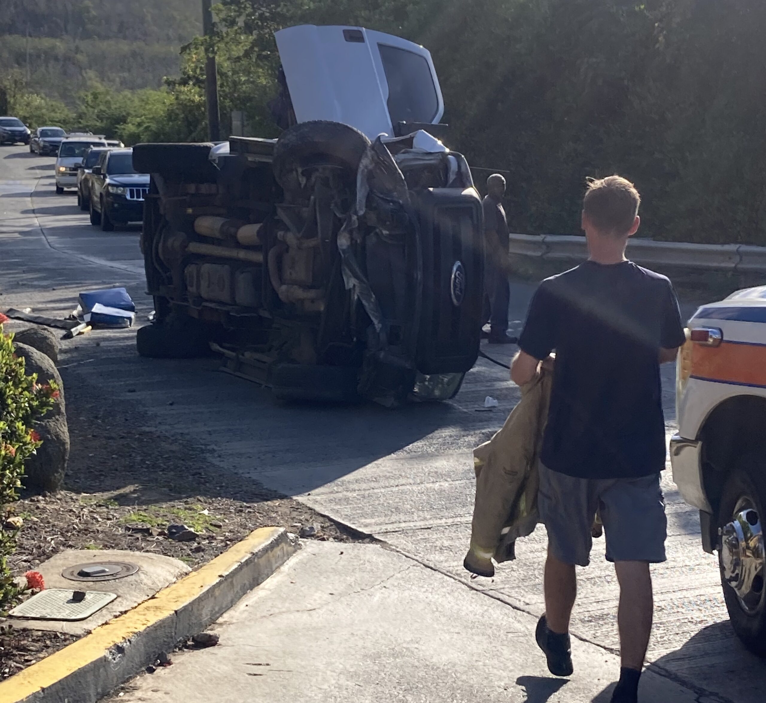 Tuesday morning's accident tied up both lanes of traffic. (Submitted photo)