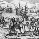The-arrival-of-Columbus-in-the-Caribbean