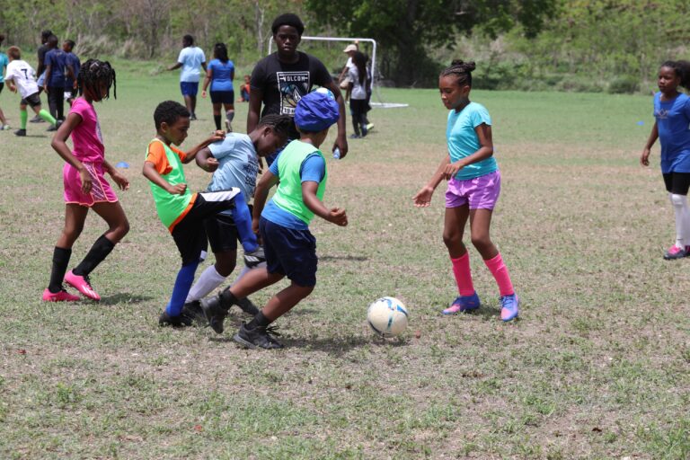 Youth Soccer Players Train with Professional Footballers 