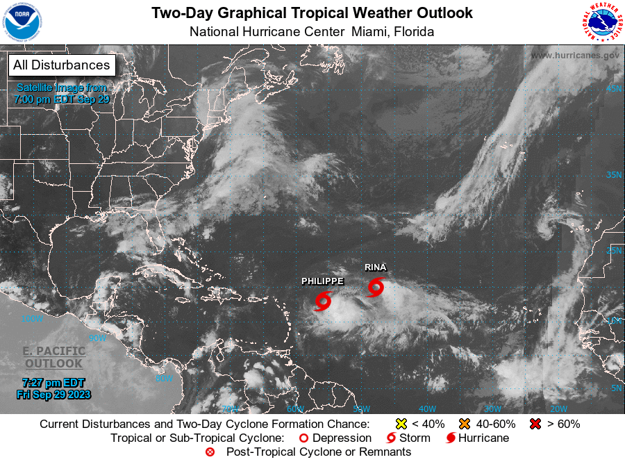 Tropical Storm Philippe Update Cyclone Now Forecast to Pass North of