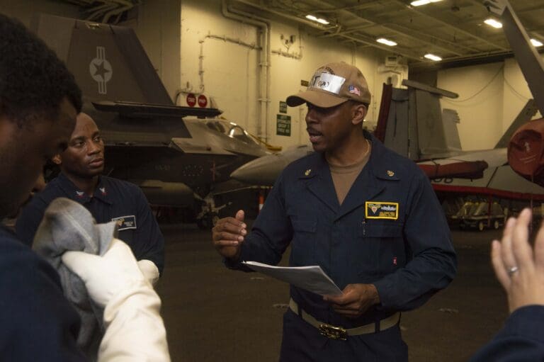 Photo Focus: Crucian Sailor Conducts Stretcher Bearer Training Aboard USS Carl Vinson