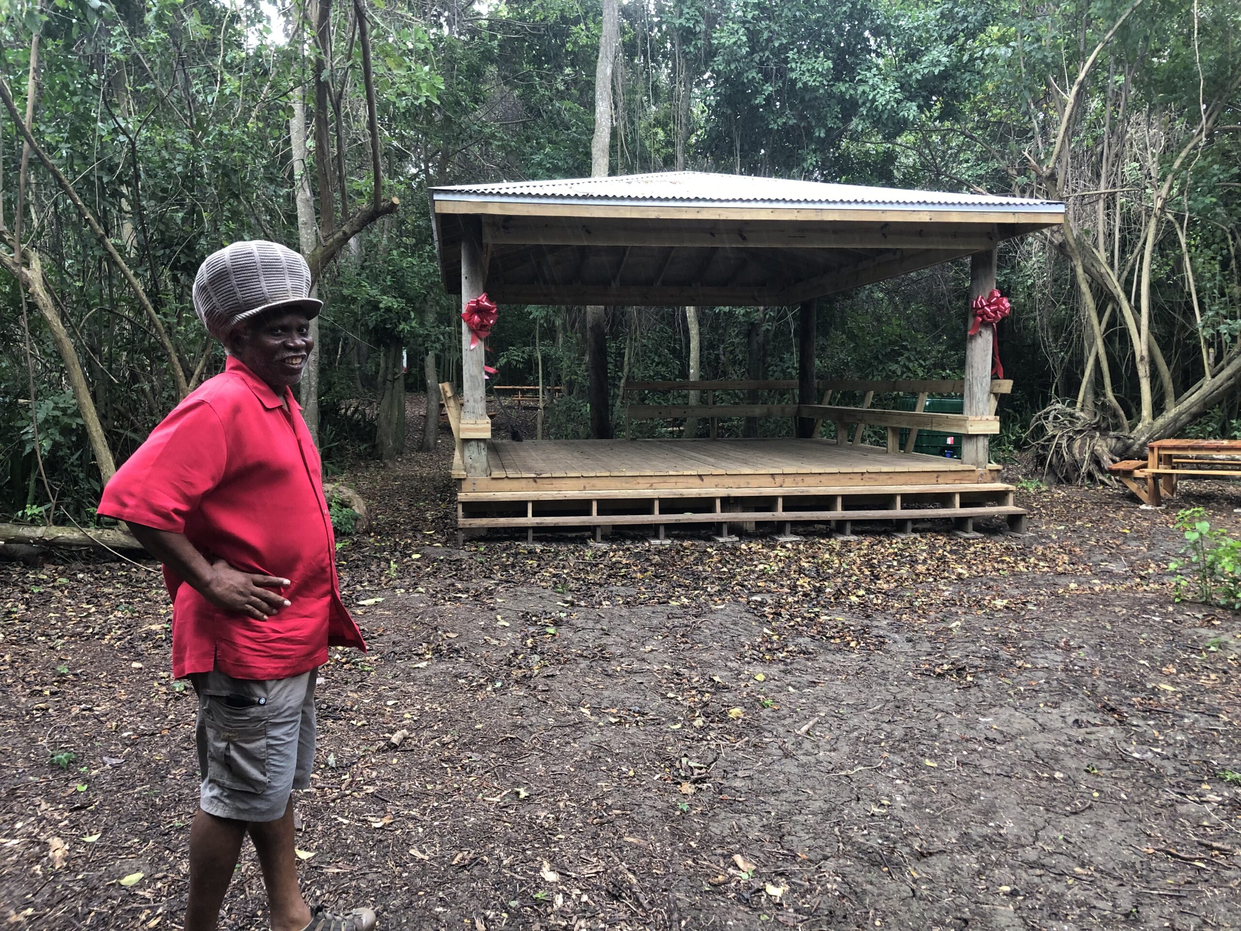 Olasee Davis at the Estate Adventure Pavilion and Trail on St. Croix, which was made possible thanks to the joint effort of AARP in the Virgin Islands, the V.I. Trail Alliance and community partners, including My Brother’s Workshop. (Source photo by Sian Cobb)
