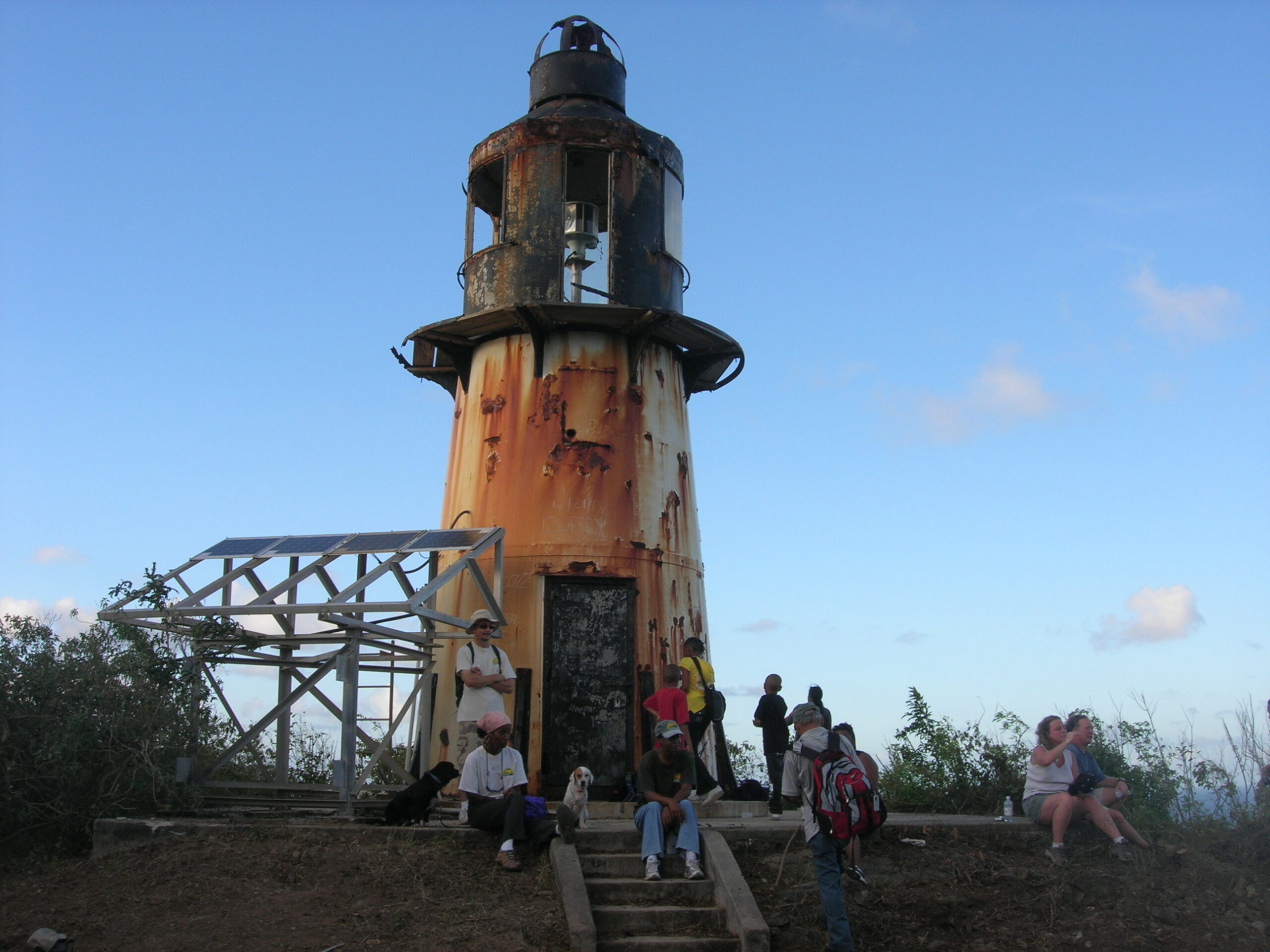 his photo was taken about 25 years ago with the historic lighthouse with the St. Croix Hiking Association standing on the sacred ridge of Maronberg. (Photo courtesy Olasee Davis)