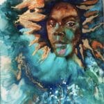 Yemaya, Mixed Media: Resin, Acrylic, Alcohol inks by Amy Gibbs