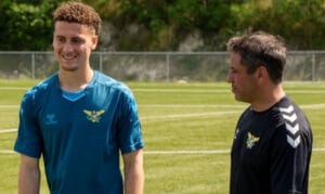 USVI Dashing Eagles captain Joshua Ramos and coach Giba Damiano. (Submitted photo)