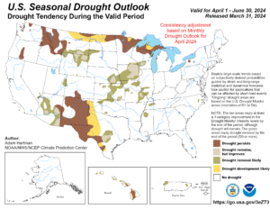 The “U.S. Seasonal Drought Outlook” indicates drought conditions are expected to improve across Puerto Rico and the Virgin Islands. (Photo courtesy NIDIS)