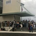 Crowds at the Clinton Phipps grandstand