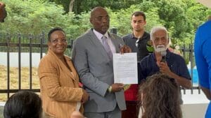 The transfer of the burial site owned by H.C. Ruperarelliah to the Government of the Virgin Islands. (Source photo by Diana Dias)