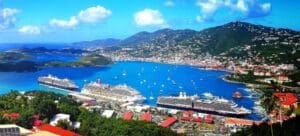 Cruise ships docked at the West Indian Company.