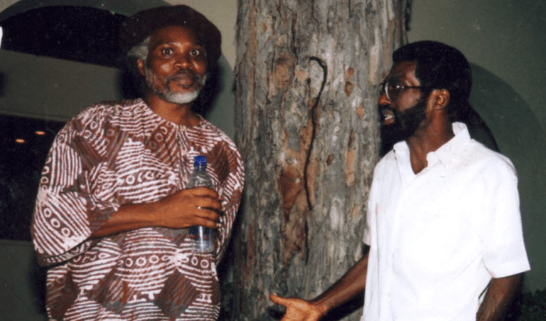 Randy Macedon, right, with Olasee Davis at one of the University of the Virgin Islands' many Christmas parties. The pair met in 1982 at what was then the College of the Virgin Islands.