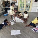 Students at SJSA create artwork . Photo by SJSA