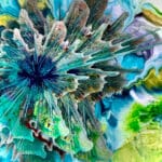 Untitled – Long-Spine Urchin on painted background.