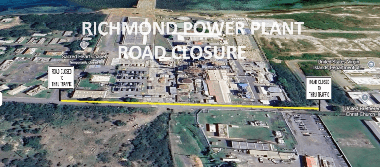 Road Near St. Croix WAPA Plant Closing