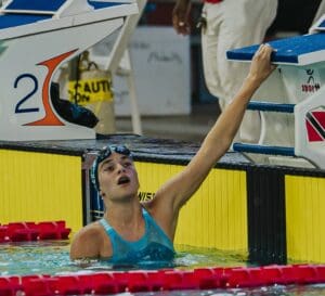 4.Reagan Uszenski after her race on Day 2 of the CARIFTA Games. (Submitted Photo)