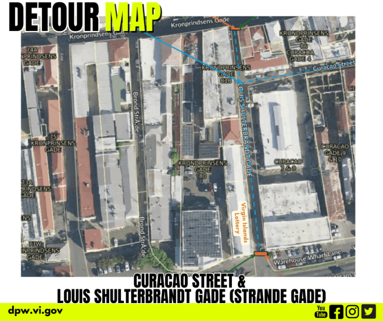 Drainage Work Closes Curacao Street and Strande Gade 9 a.m.-3 p.m.