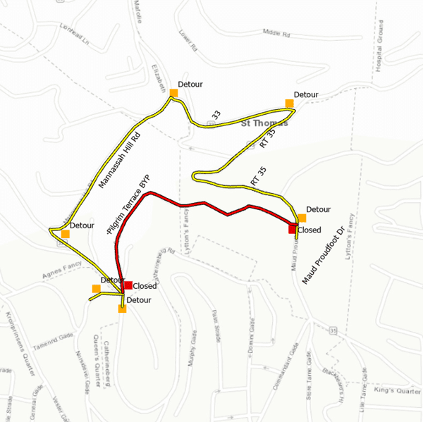St. Thomas Road Closures Thursday to July 3