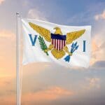 United,States,Virgin,Islands,Flag,Waving,On,Sundown,Sky