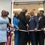 Official cut the rbbon at the head Start center in Cruz Bay in Nov. 2024.