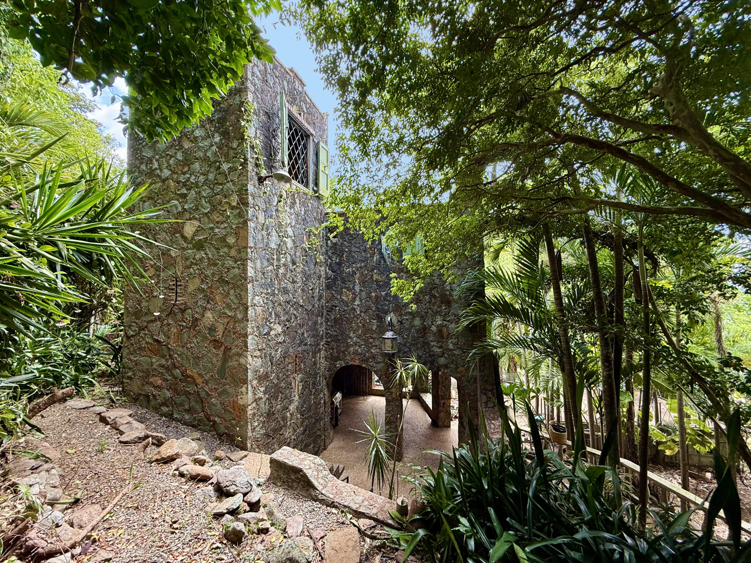 The guardhouse features thick stone walls with arched windows and passageways. (Photo by Seaglass Properties)