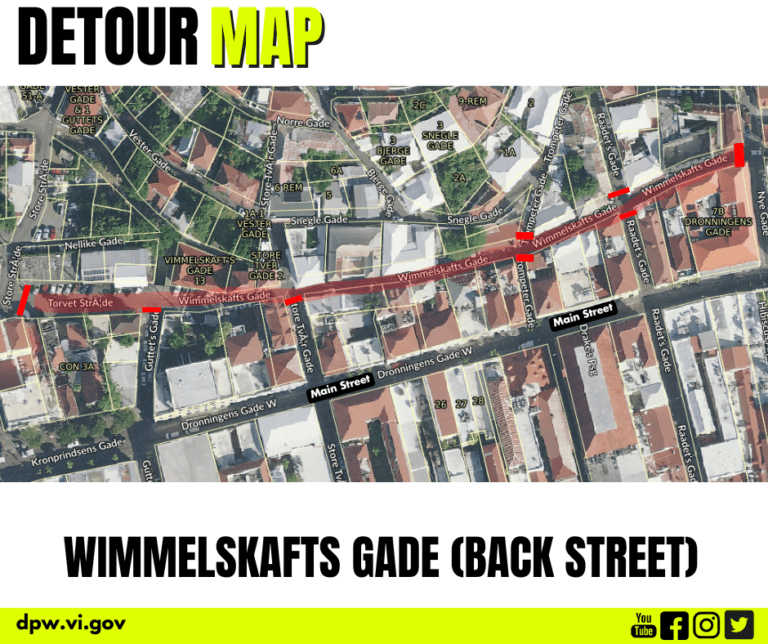 Overnight Roadwork on Charlotte Amalie’s Back Street