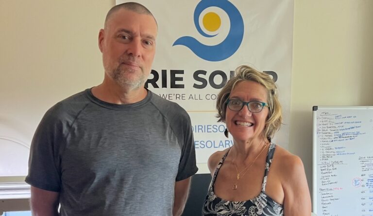 Rob Tutton, president of IRIE Solar VI, and Trista Sigler, the company’s office manager, are hosting an “Affordable Power Solutions” brunch at the Tap Room in Cruz Bay on Saturday at 10 a.m. (Source photo by Amy H. Roberts)