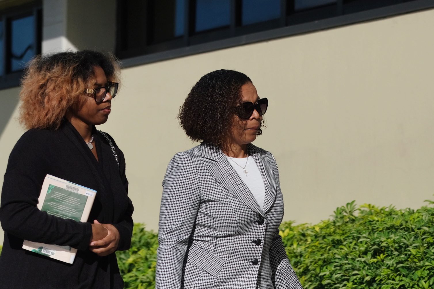 Ray Martinez's co-defendant, former Office of Management and Budget director Jenifer O'Neal, arrives at the federal courthouse Wednesday on St. Thomas. (Source photo by Kit MacAvoy)