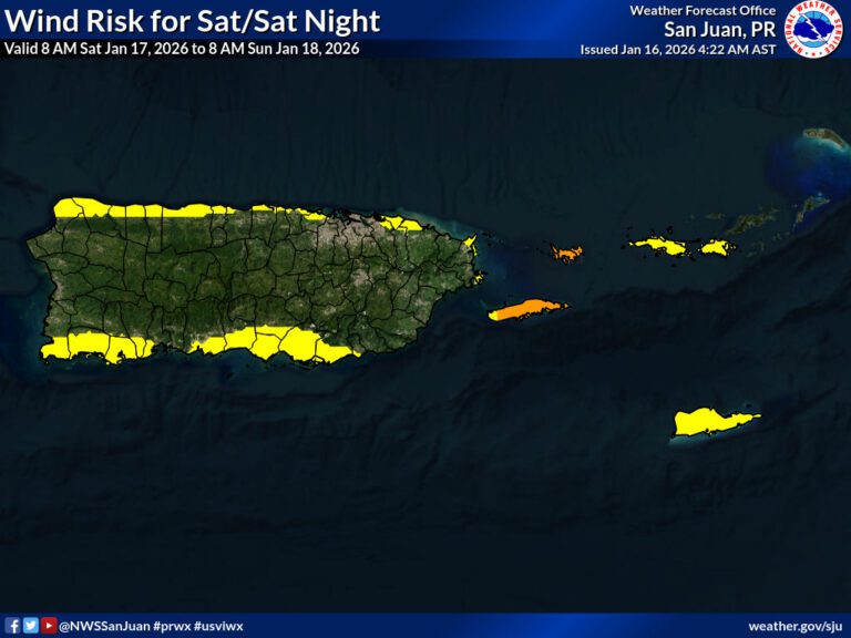 National Weather Service Predicts Gusty Winds, Rough Seas for USVI and Puerto Rico