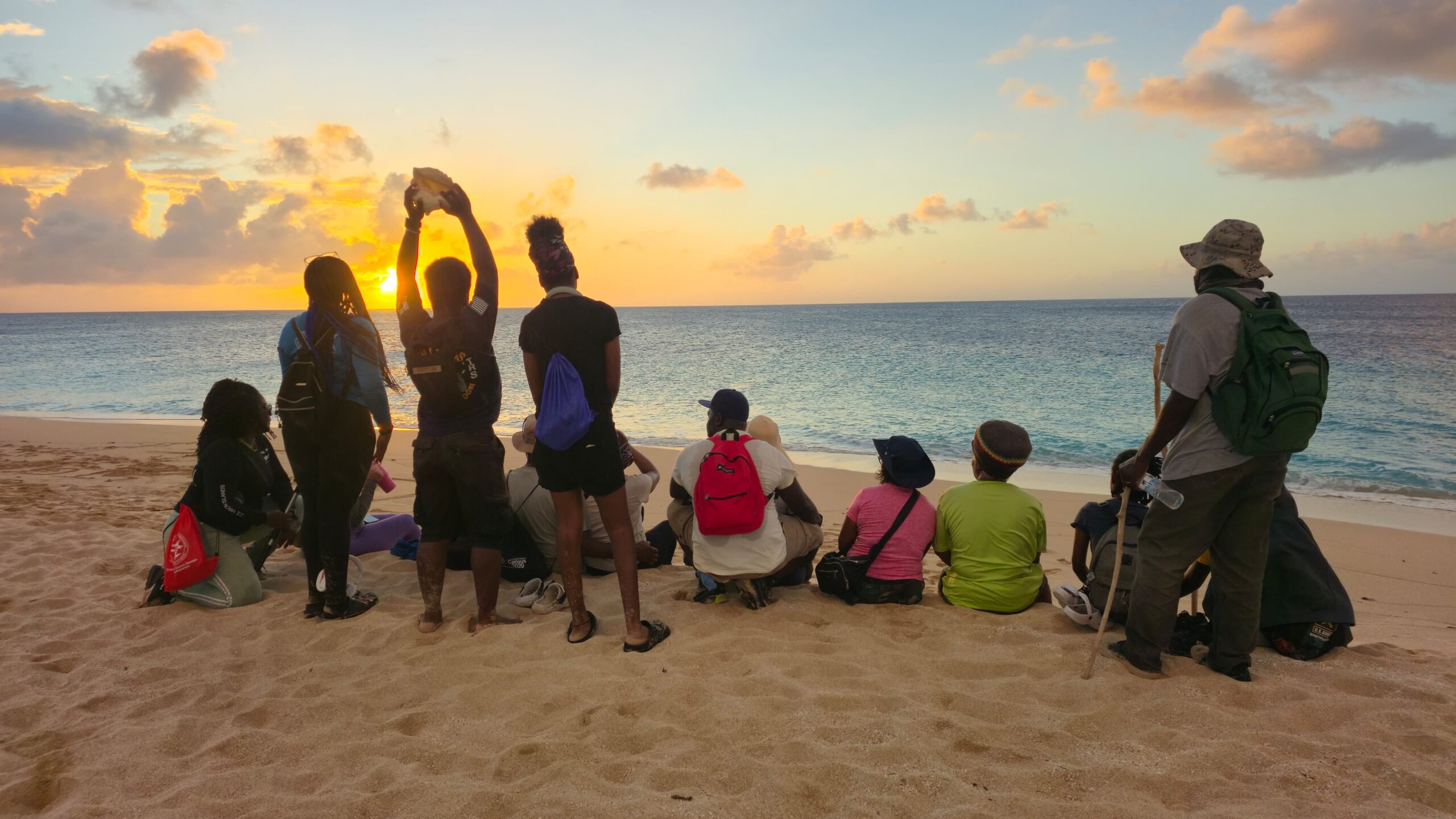 The north side of Sandy Point is where a group of hikers enjoyed the beautiful sunset. (Photo by Bill Noel)