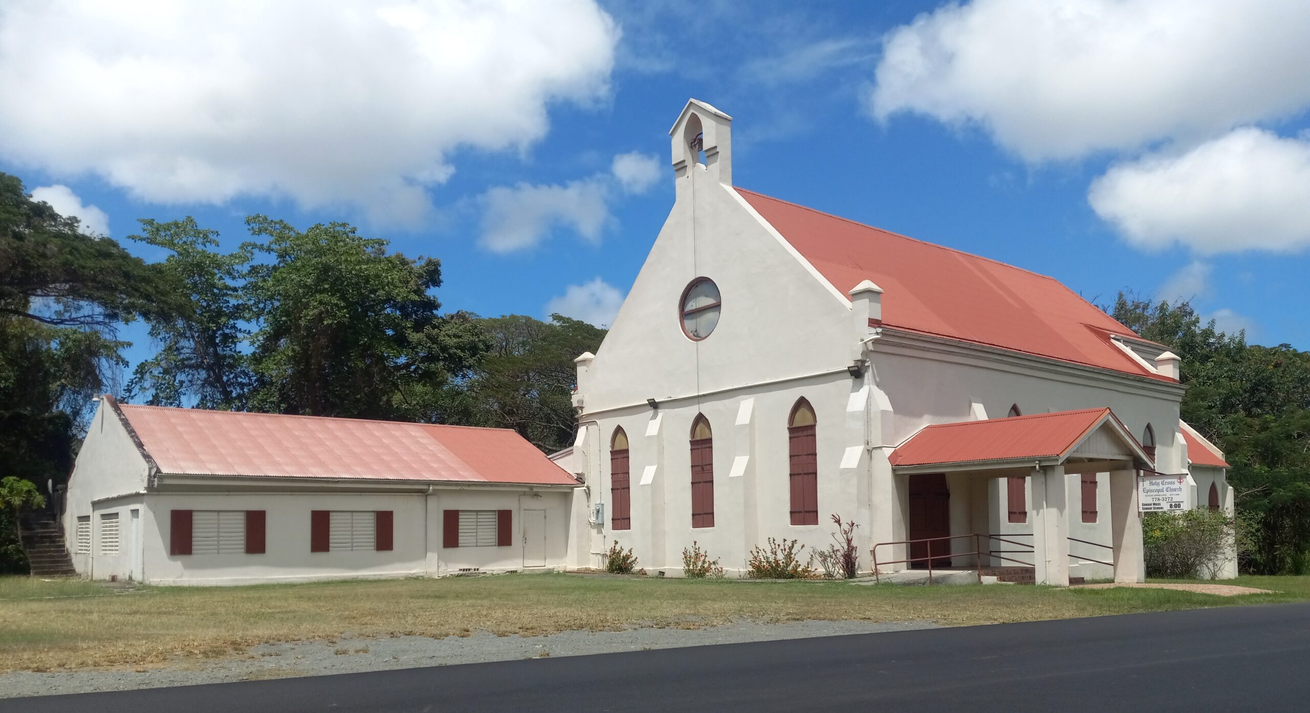This historic Holy Cross Anglican Church built in 1908( located on Midland Road near center of St. Croix). The site represents the effort of the Anglican community to extend it ministry to agricultural workers in the heavily populated central fertile plains of St. Croix near Bethlehem Village, the site of the principal sugar factory. 